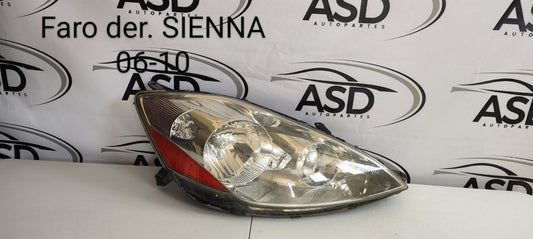 FARO DERECHO TOYOTA SIENNA 2006 2010 (USADO)